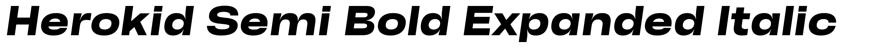 Herokid Semi Bold Expanded Italic